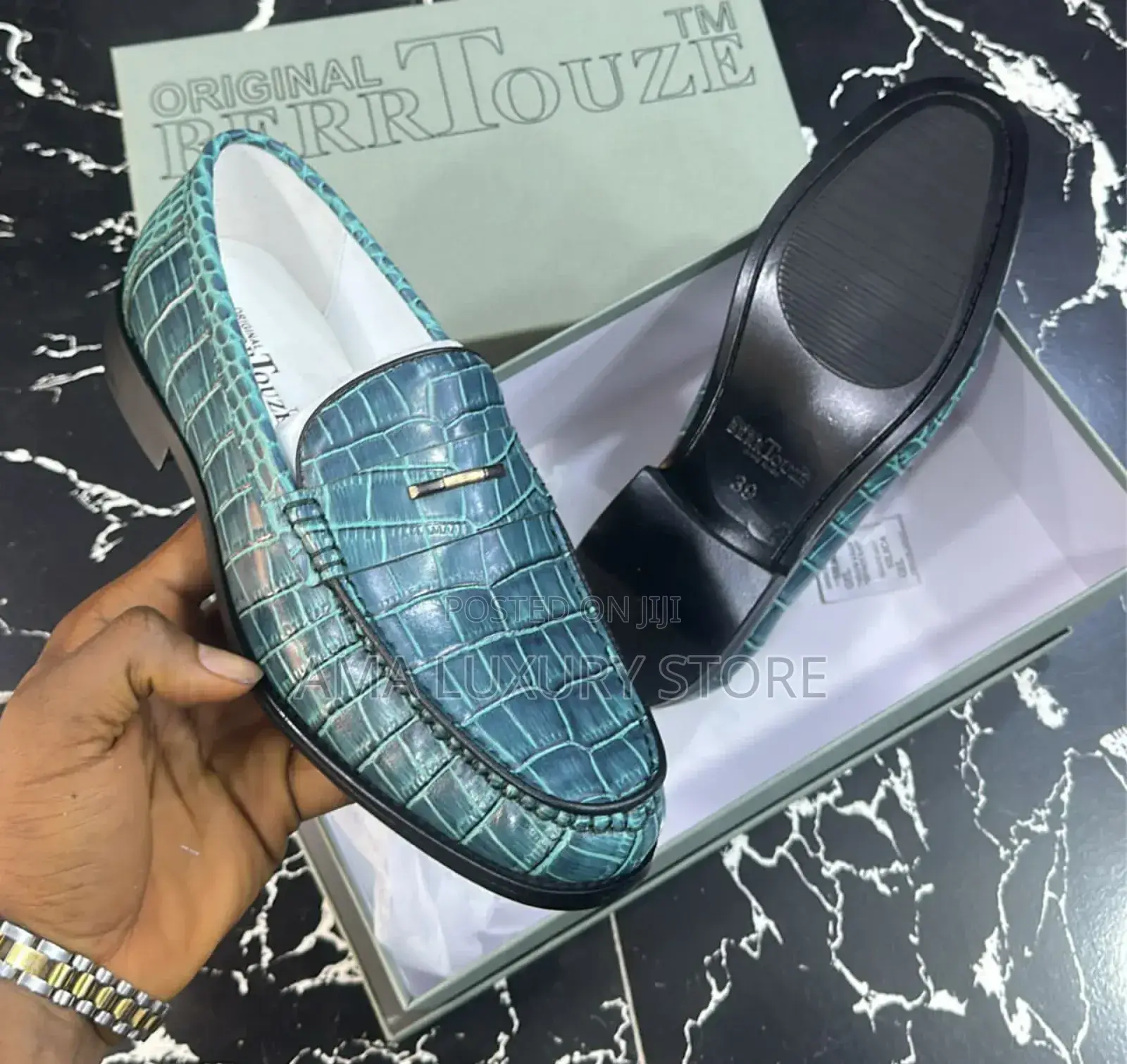 Berrtouze Genuine Leather Designer Men's Loafers Shoes