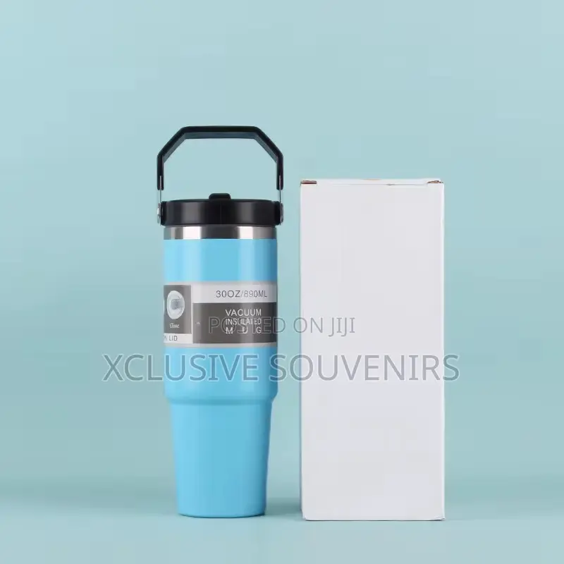 900ml Outdoor Leakproof Stainless Steel Flip Top Tumbler With Handle