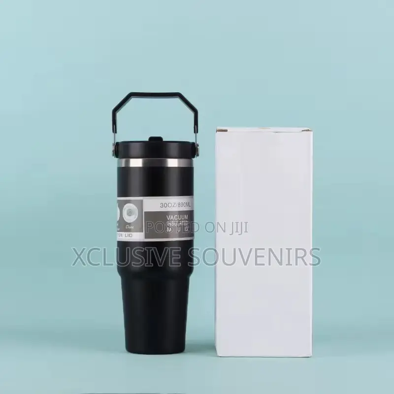 900ml Outdoor Leakproof Stainless Steel Flip Top Tumbler With Handle