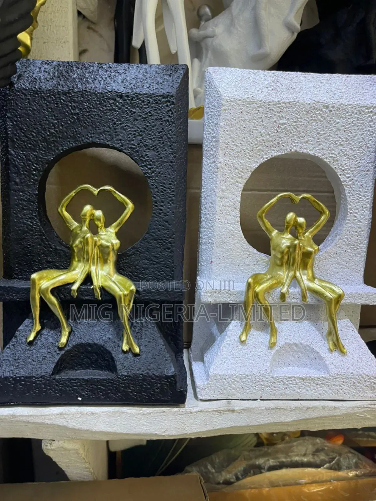 Girl Sitting Figurines Shelves Table Decor