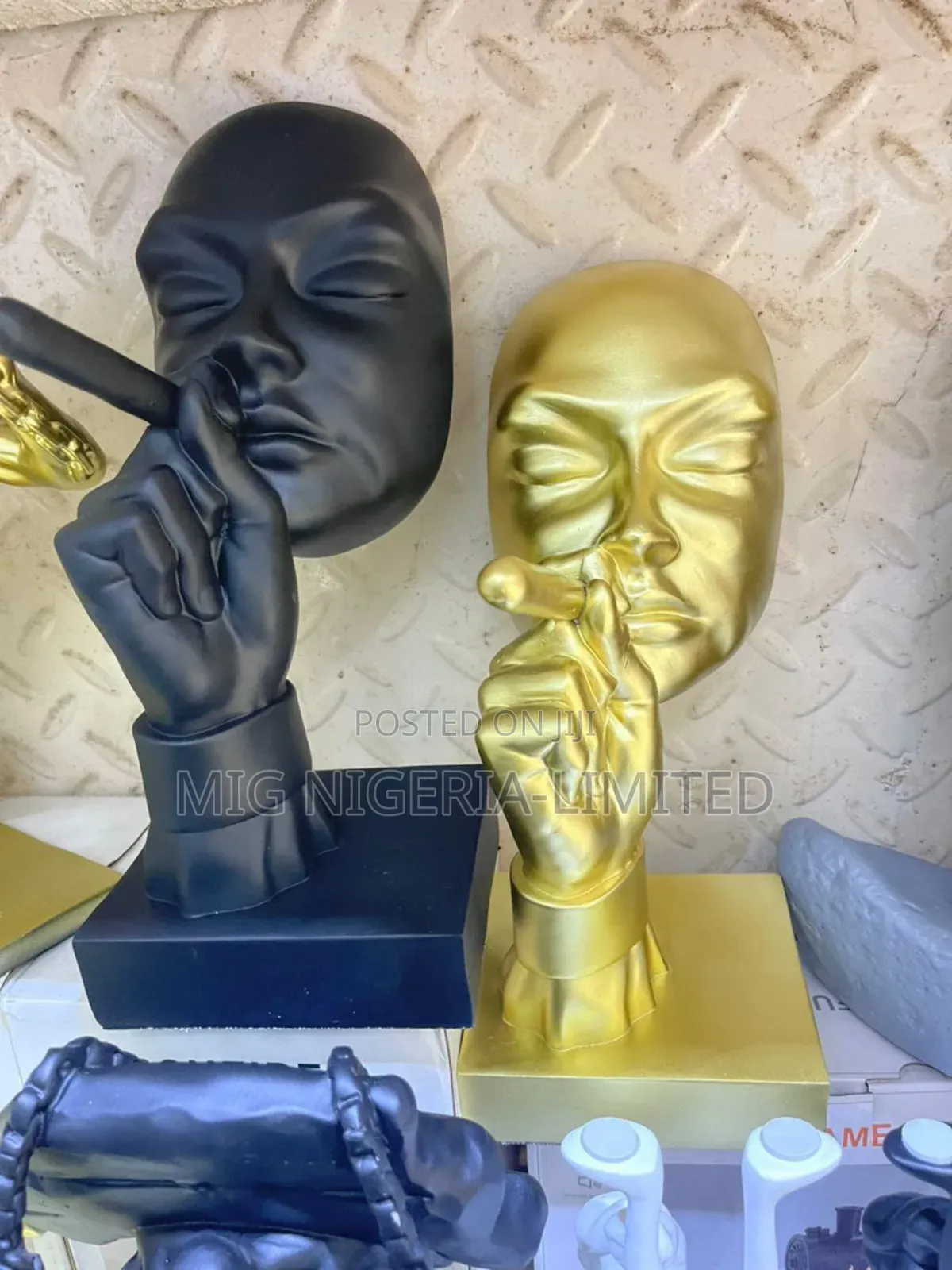 Creative and Abstract Man Figure Figurine Smoking Cigarette,The Think