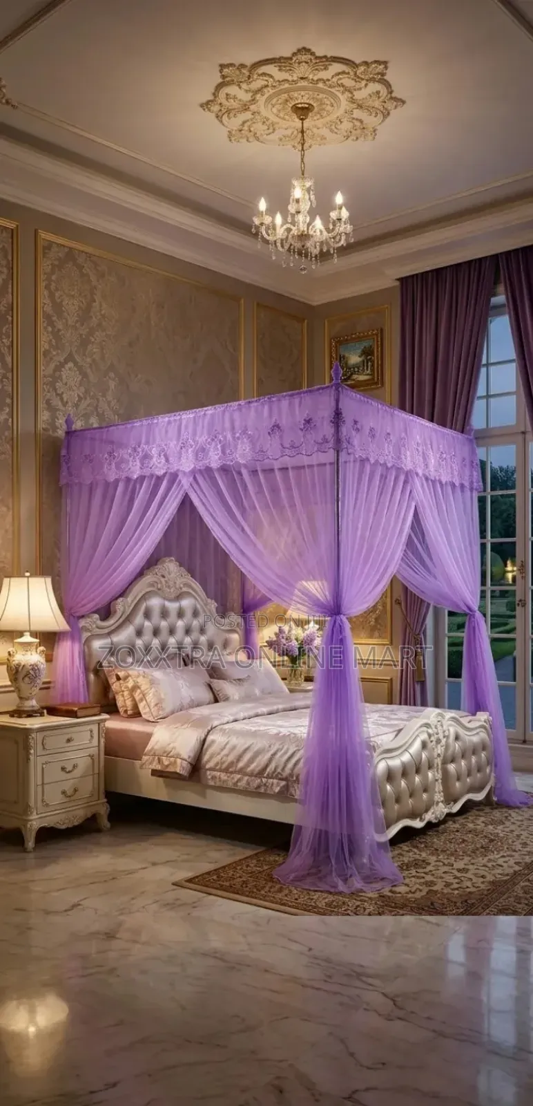 Royal Mosquito Net With Poles For 6by6 And 7by7 Beds