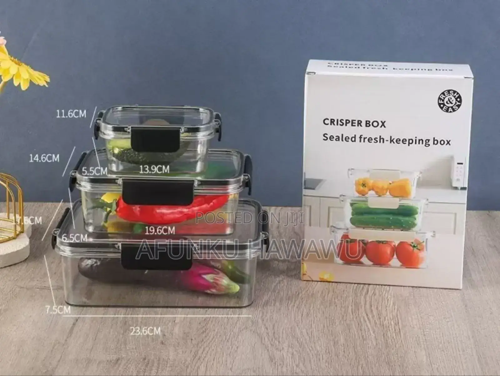 3pcs Set Rectangle Food Storage Box With Lock