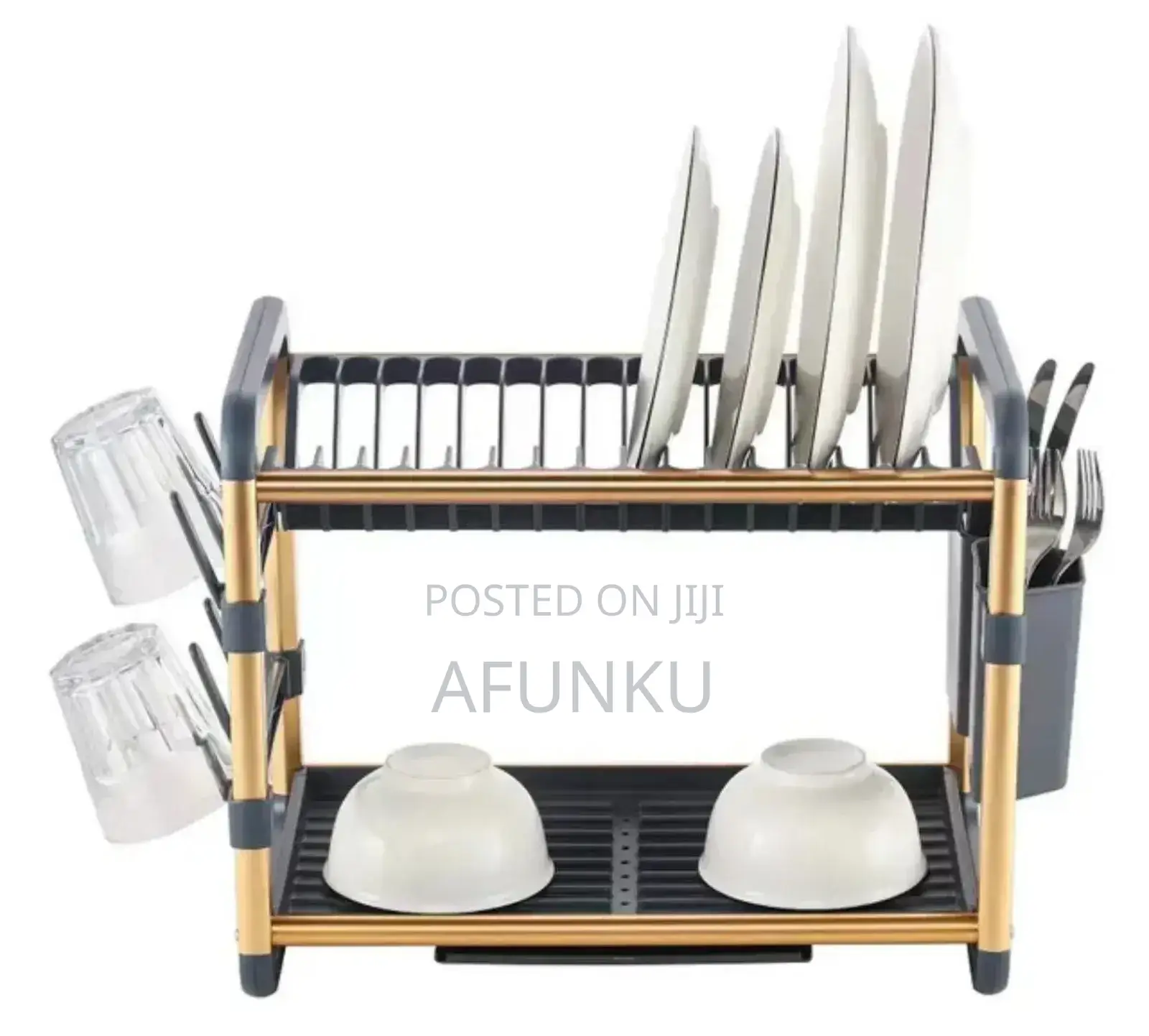 Aluminum Rust Free Quality Gold/Silver 2 Tier Dish Rack