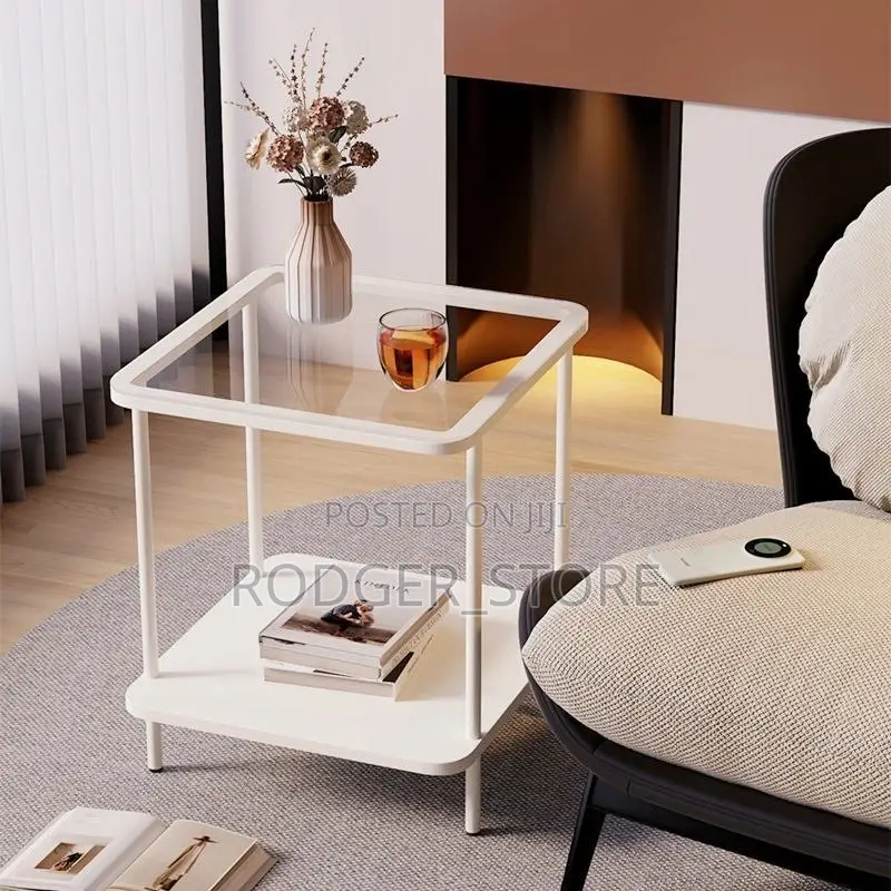 40by40 Glass Top Side Stool -