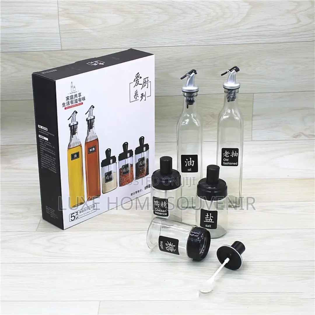 5pcs Oil Vinegar and Spice Bottle