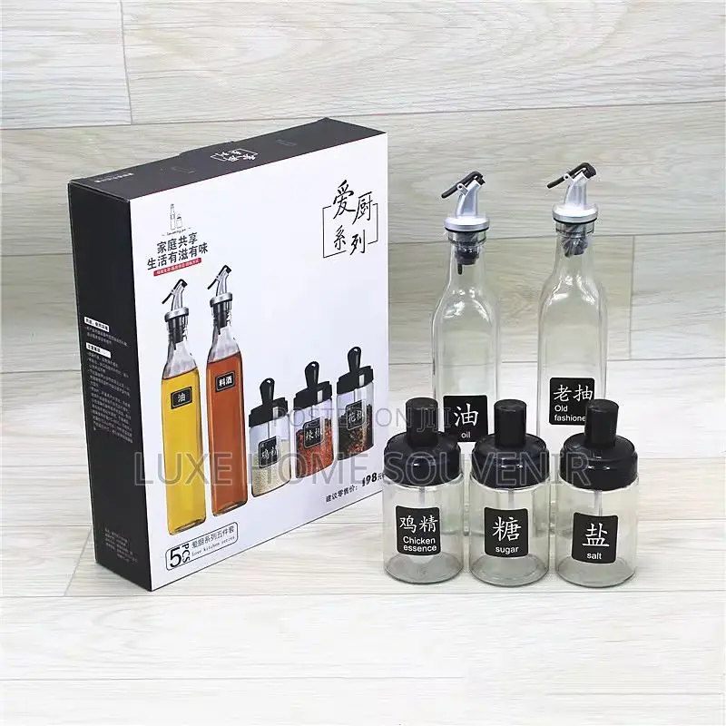 5pcs Oil Vinegar and Spice Bottle