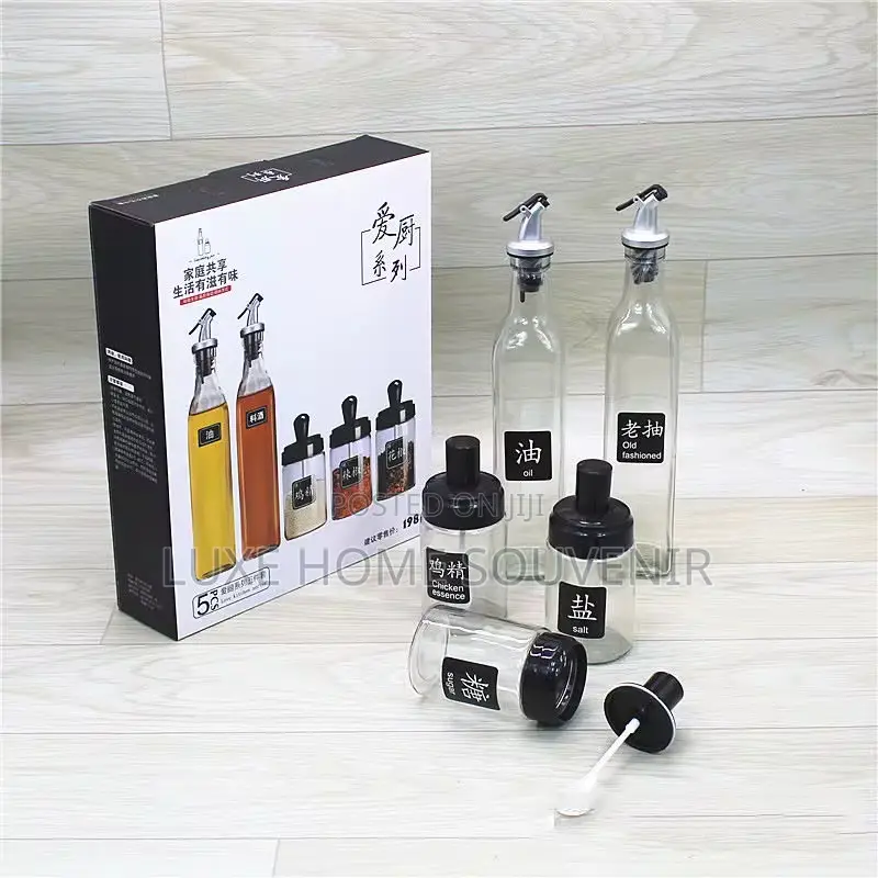 5pcs Oil Vinegar and Spice Bottle