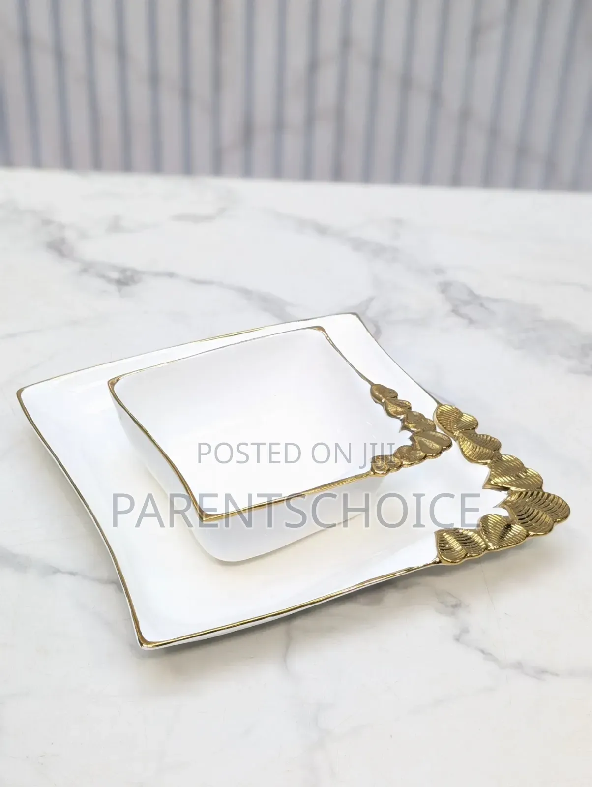12pcs Gold Designed Ceramic Bowl and 12 PCS Ceramic Plate-24pcs