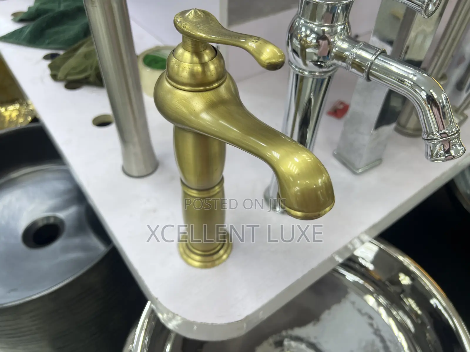 Vintage Basin Mixer Faucet Tap On Matt Gold