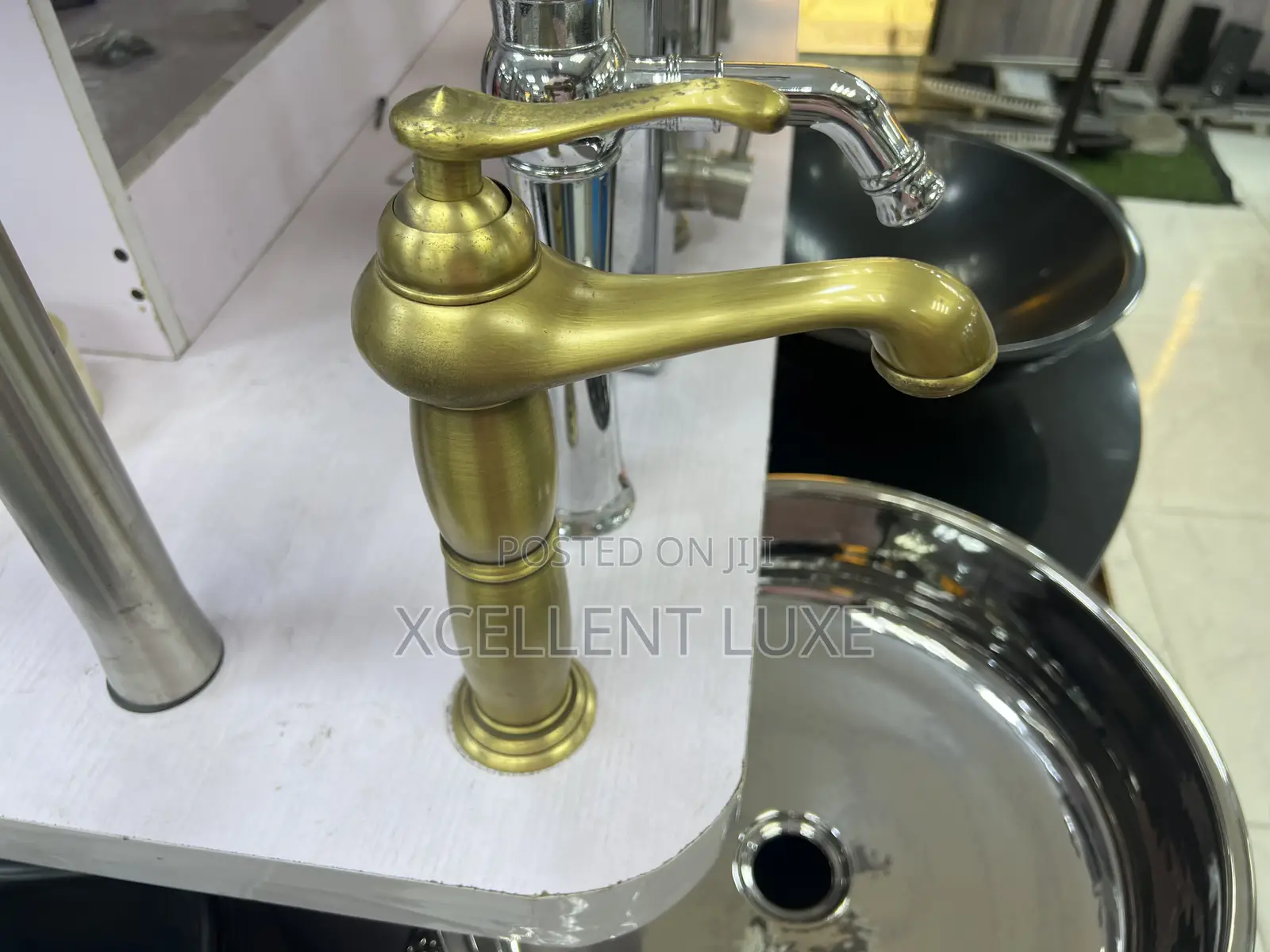 Vintage Basin Mixer Faucet Tap On Matt Gold