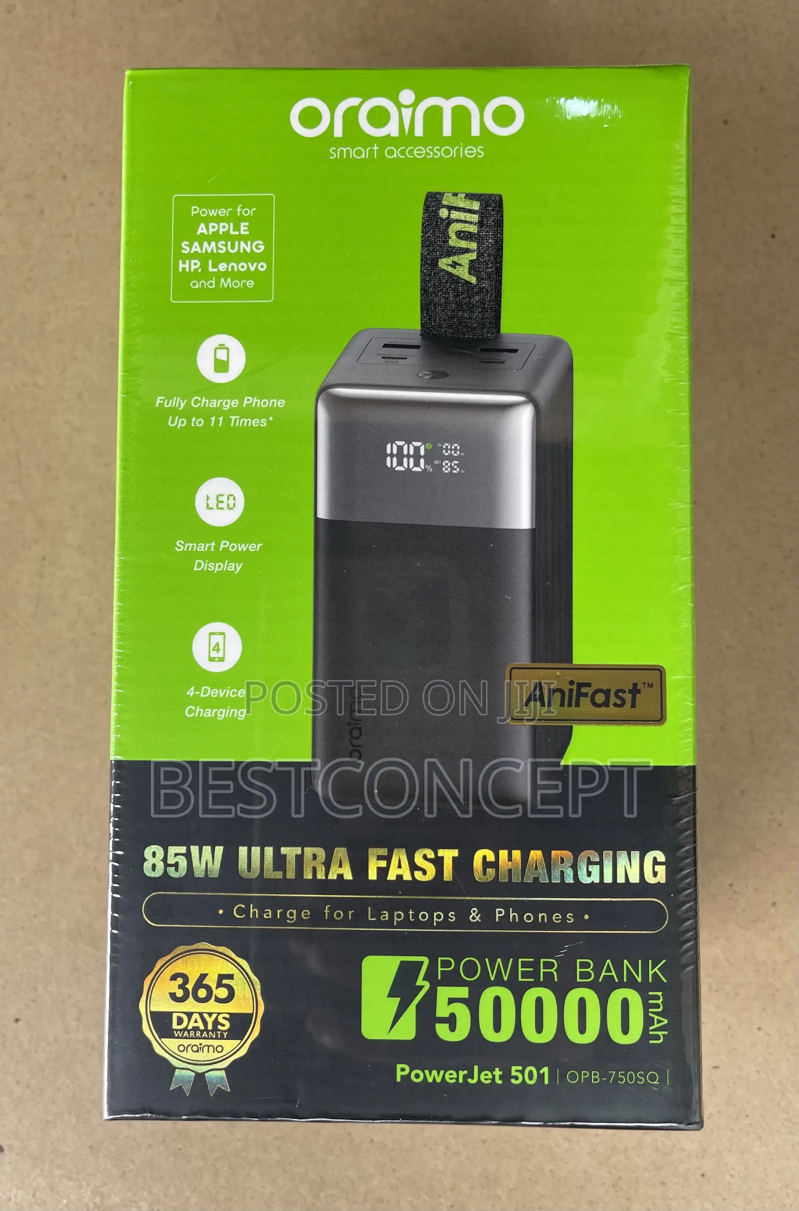 Oraimo Powerjet 50000mah 85w Powerbank for Laptop and Phone