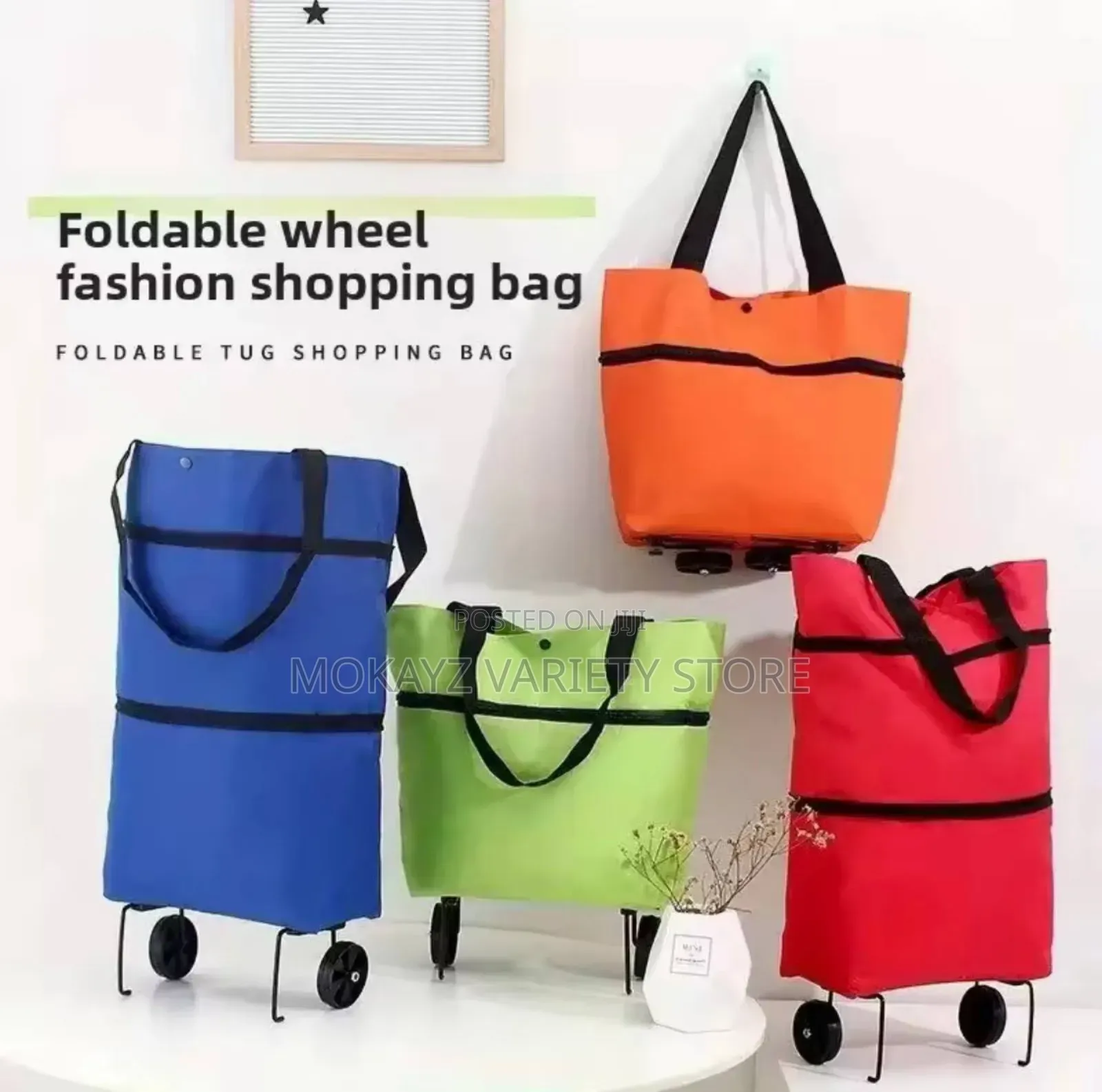 2-Way Collapsible Trolley Carrier Shopping Bag