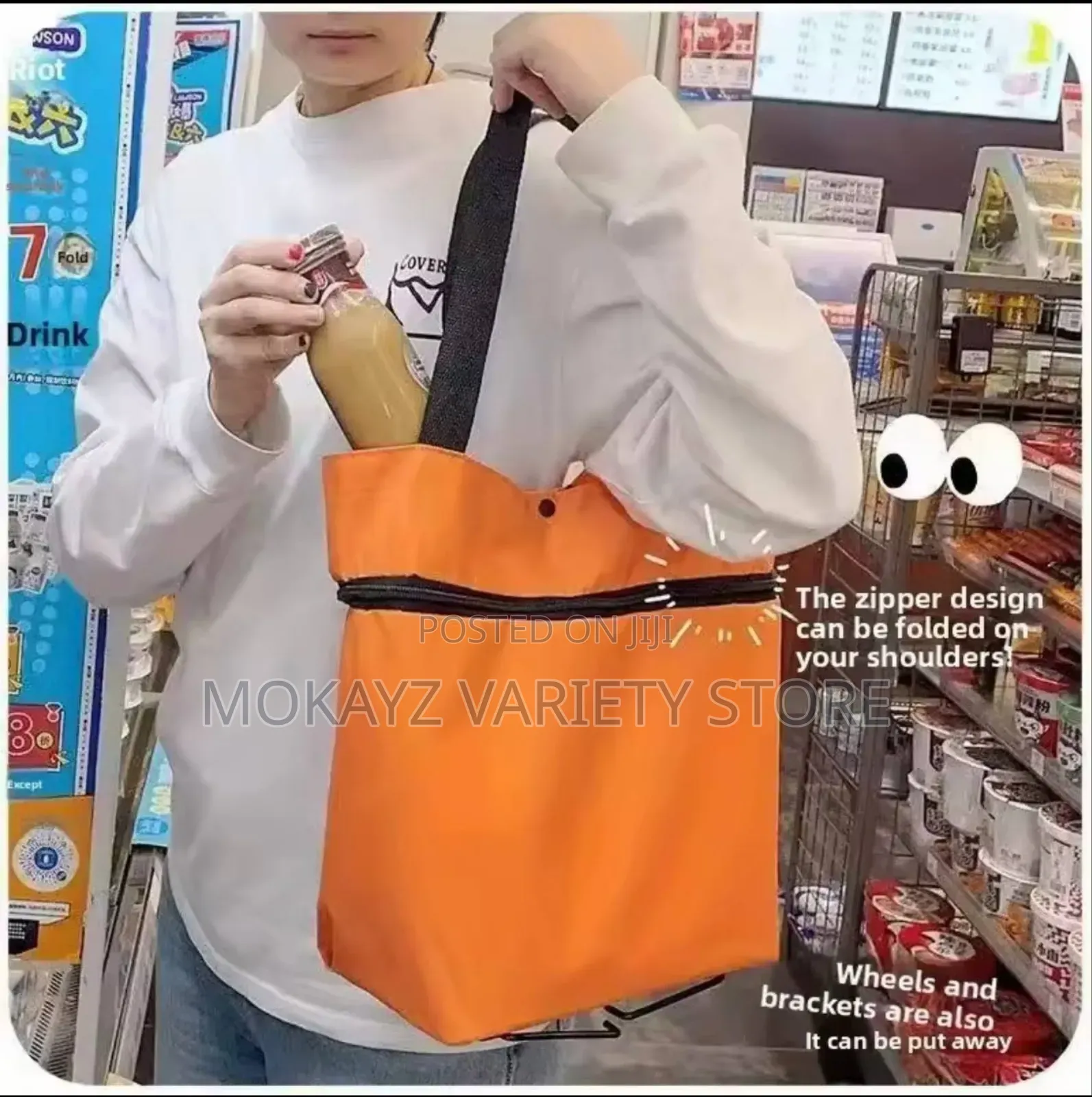 2-Way Collapsible Trolley Carrier Shopping Bag