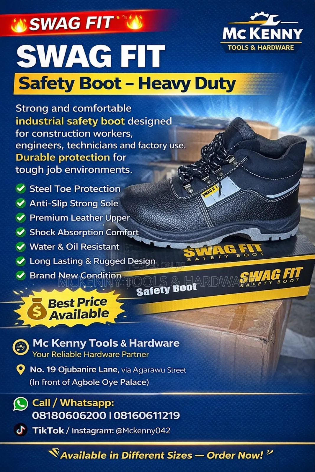 Swag Fit Safety Boot – Heavy Duty