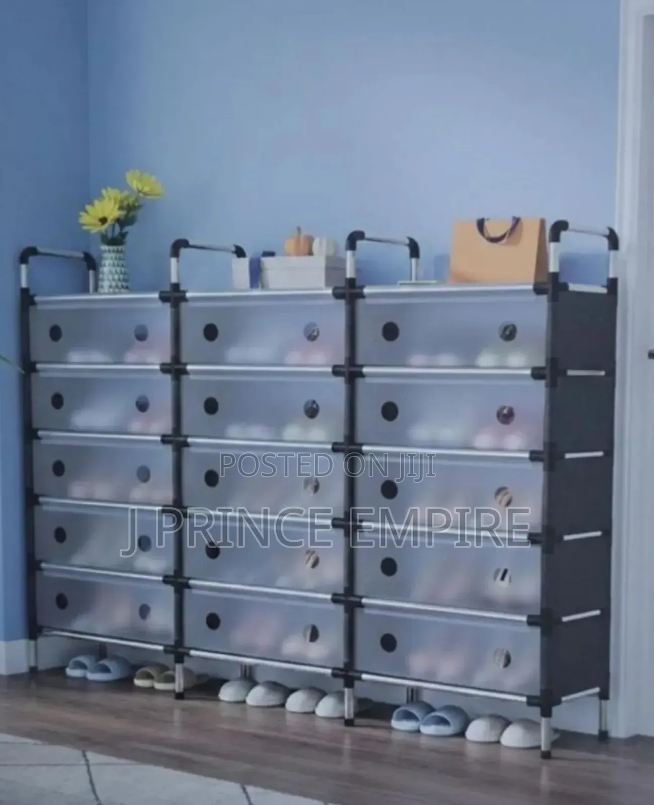 6 Layer, 3 Roll Multifunctional Shoe Rack With Cover