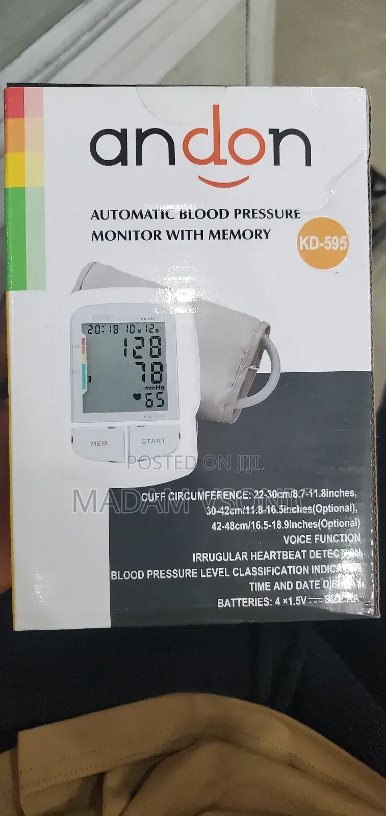 Andon Automatic Blood Pressure Monitor With Memory (Kd-595)