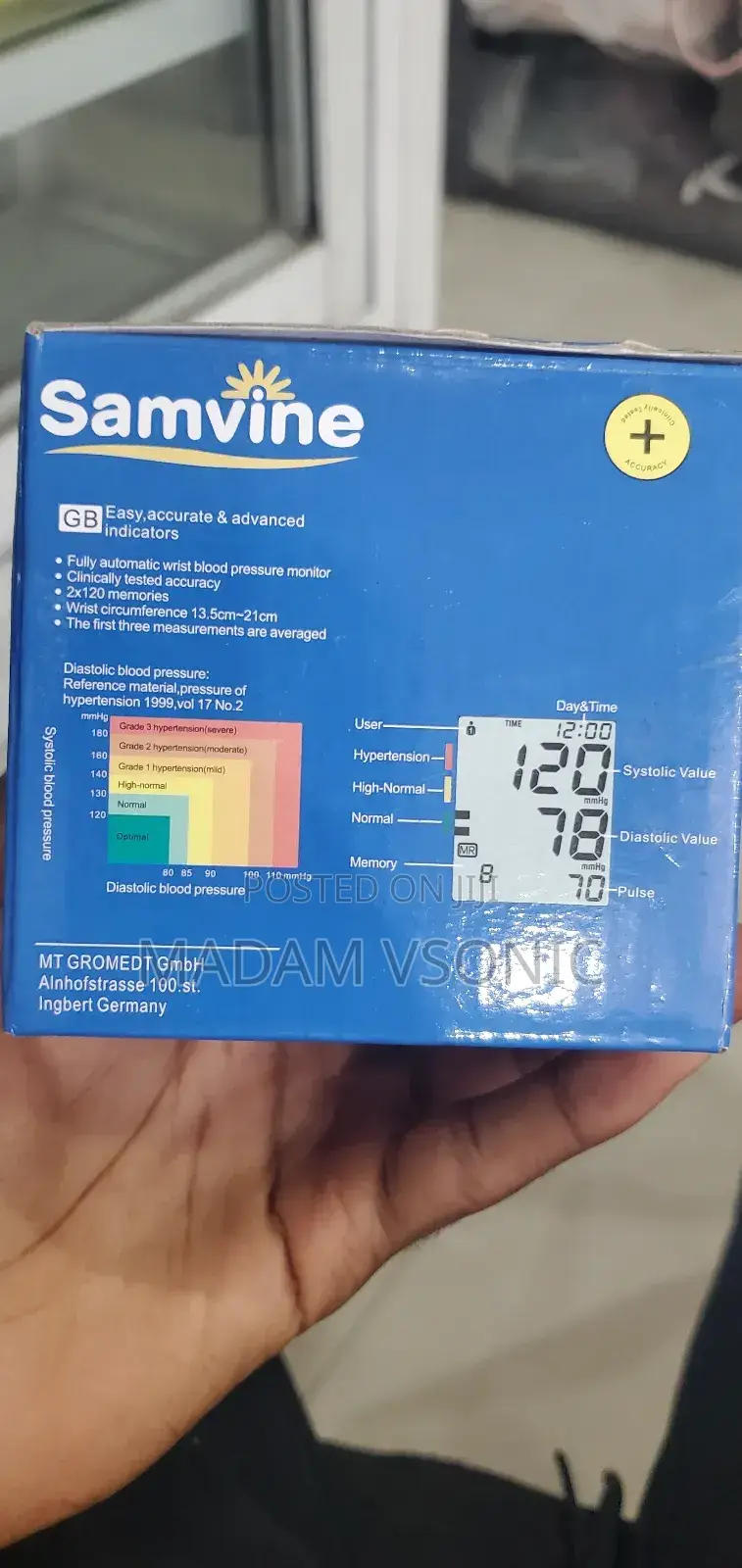 Samvine Wrist Blood Pressure Monitor (Bpu1001bw)