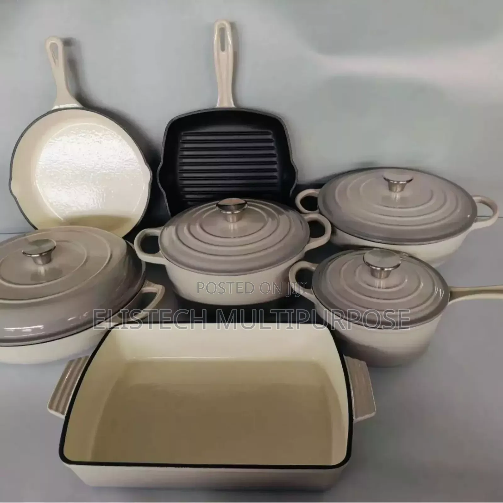 7 Piece Premium Cast Iron Cookware Set