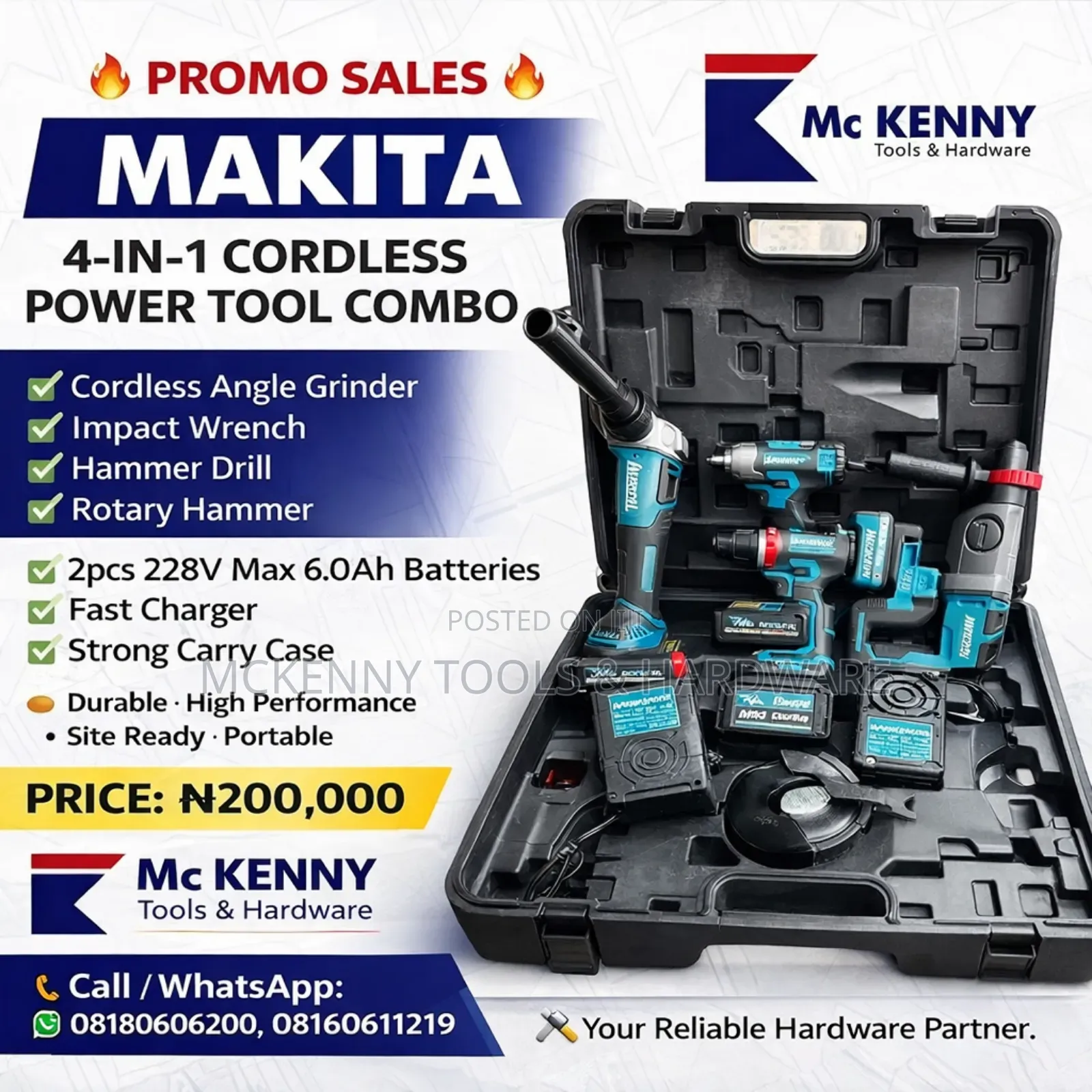 Makita 4-in-1 Cordless Power Tool Combo