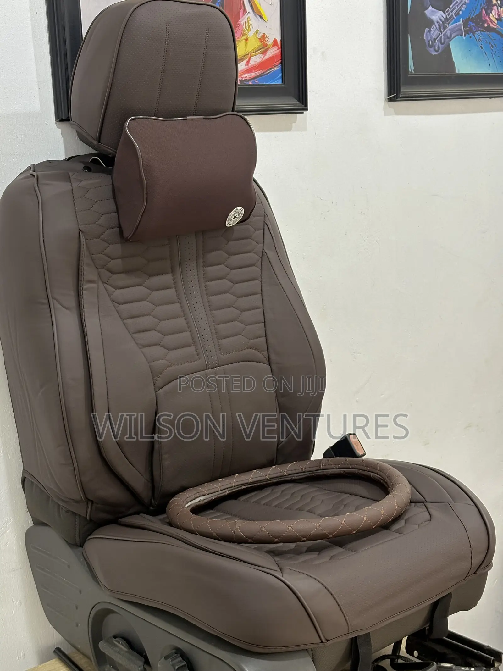 Brown Color High Quality Car Seat Cover With Pillow