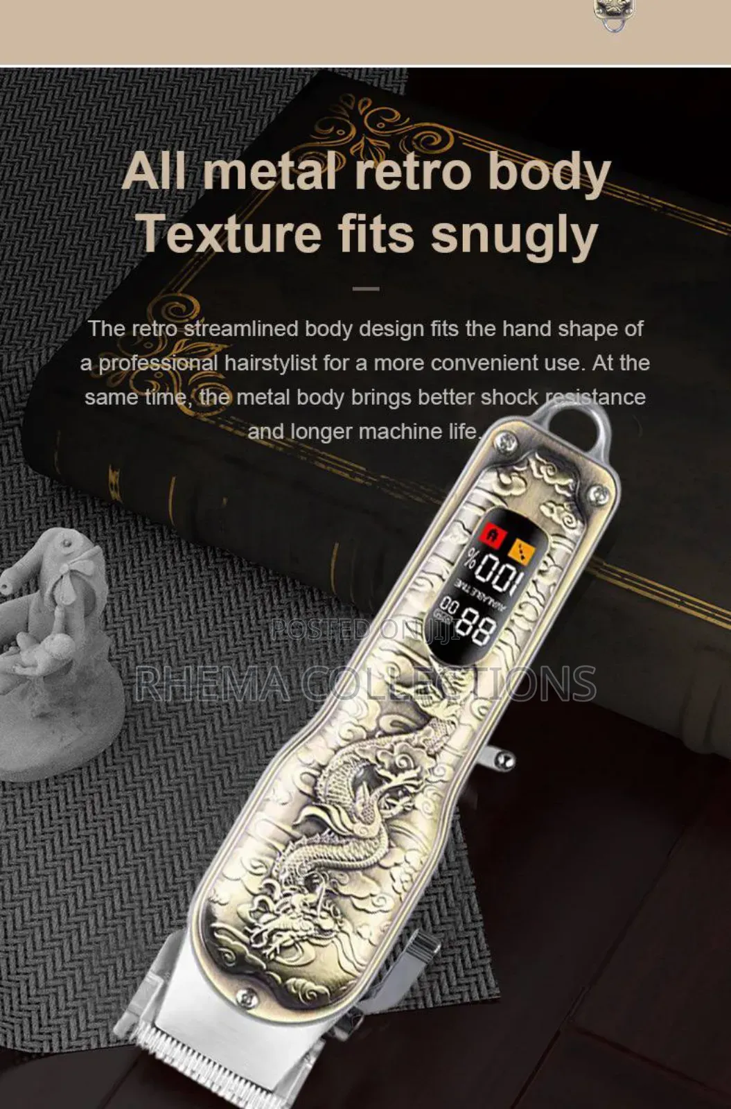 Golden Rechargeable Professional Hair Clipper