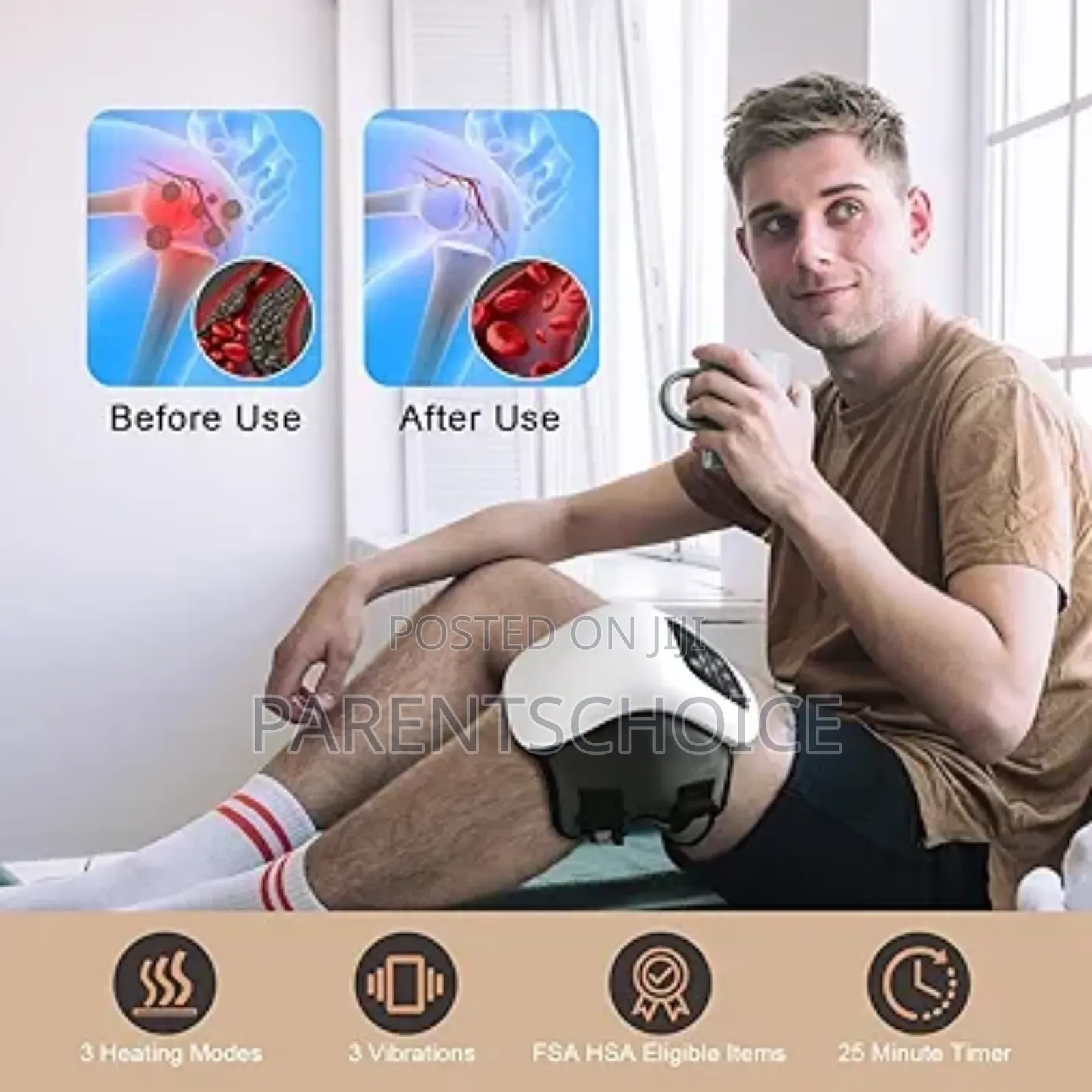 Cordless Knee Massager With and Vibration for Pain Relief