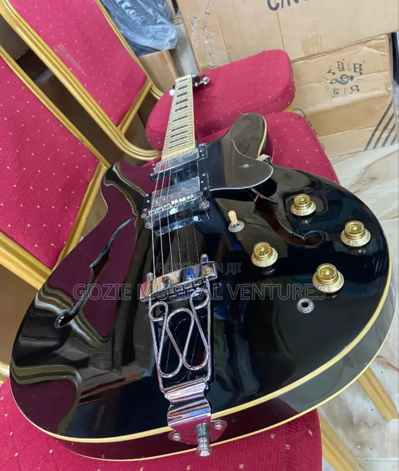 6 Strings Electric Lead Guitar Epiphone Black and Red Colour