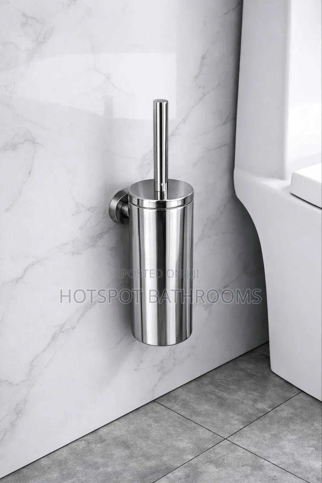 Wall Mounted Stainless Steel Toilet Brush Holder (Crome)