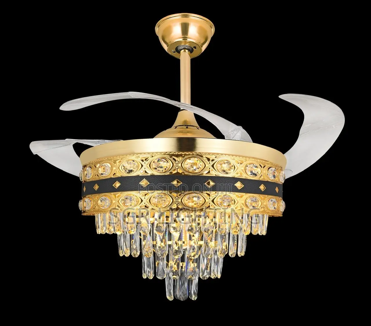 Luxury Crystal Ceiling Fan Chandelier