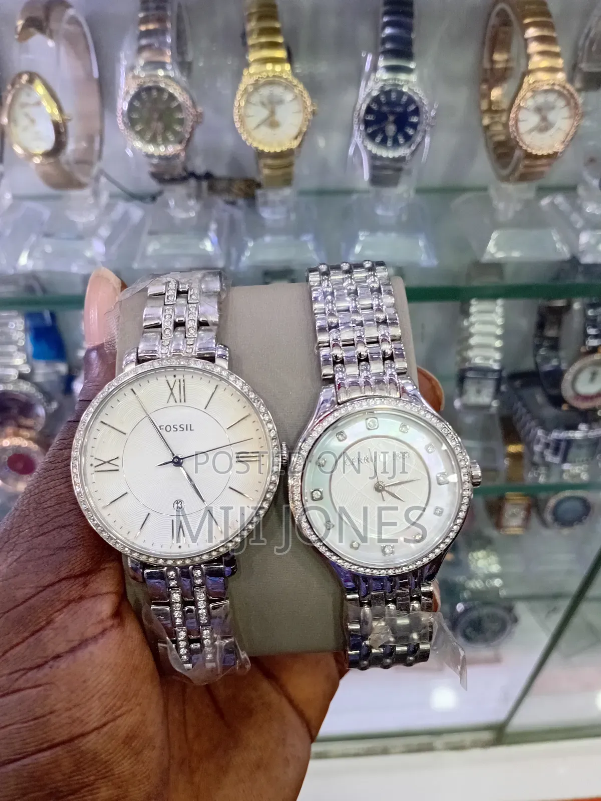"His & Hers Elegance: Fossil & Cerruti 1881 Silver Watches"
