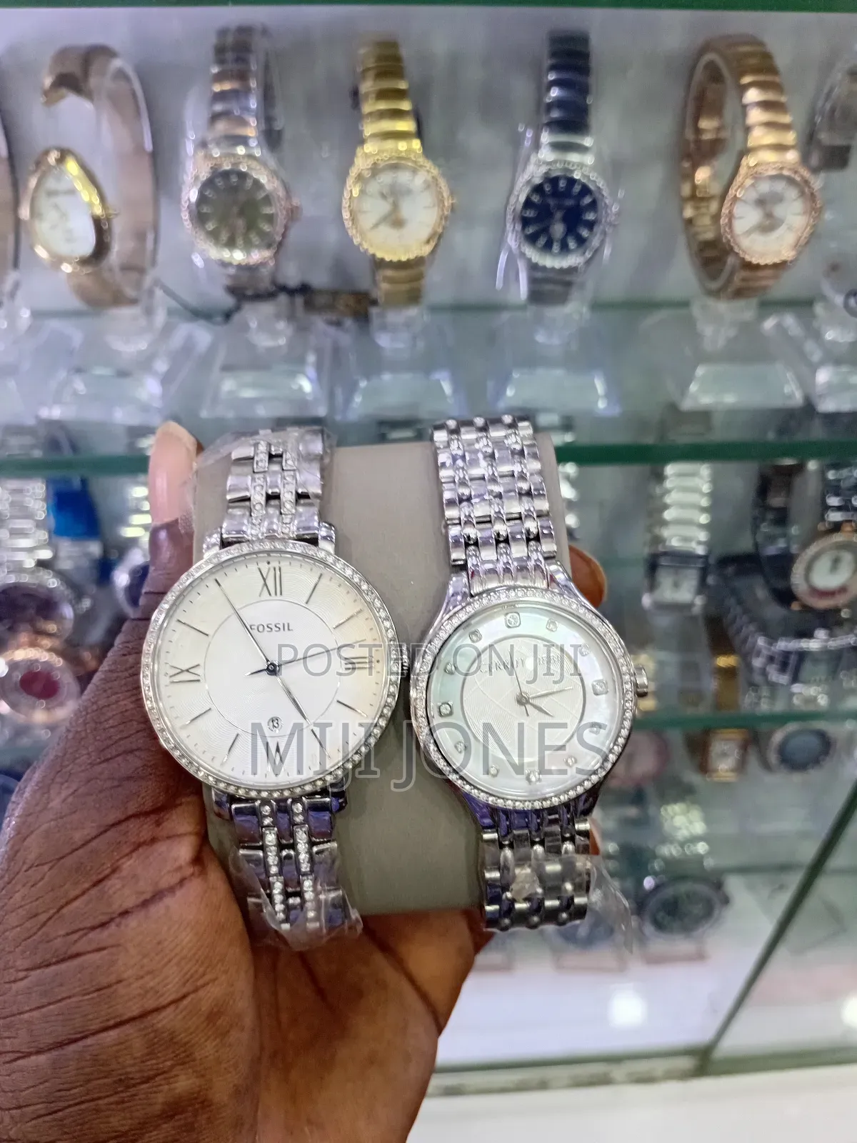 "His & Hers Elegance: Fossil & Cerruti 1881 Silver Watches"