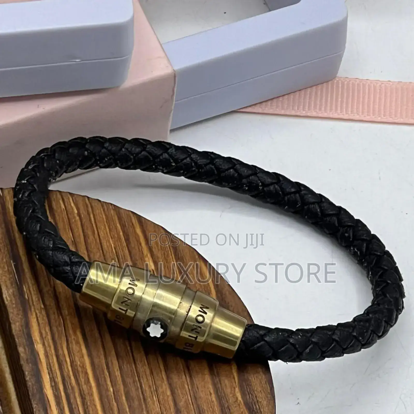 Mont Blanc Quality Leather Men's Wrist Bracelets