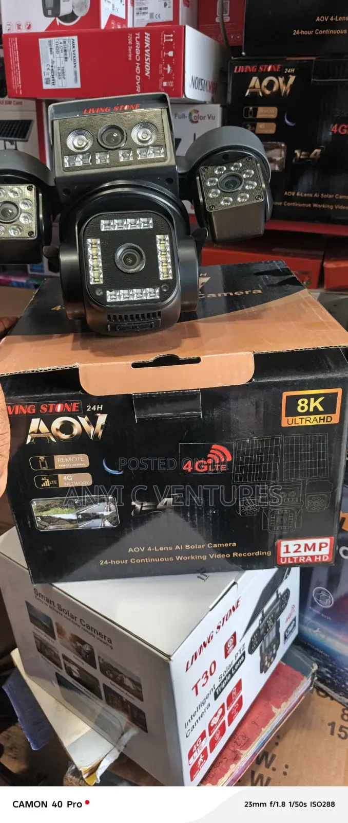 Aov 4 Lens Solar CCTV Camera