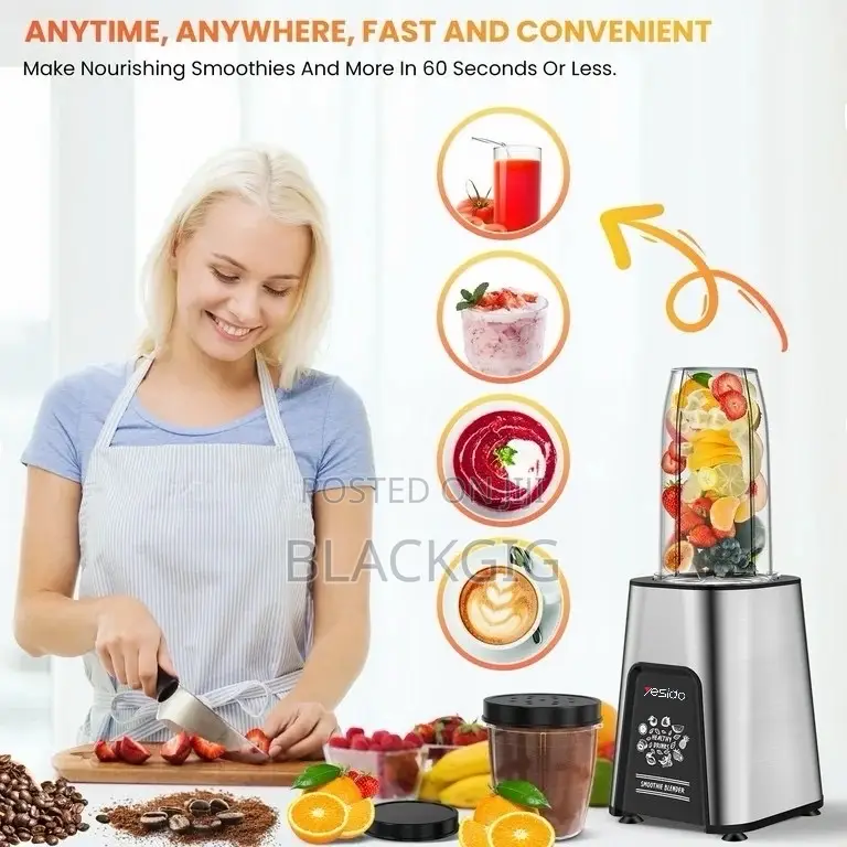 Electric Blender Smoothie Blender 2 In1 Dry Food Processor
