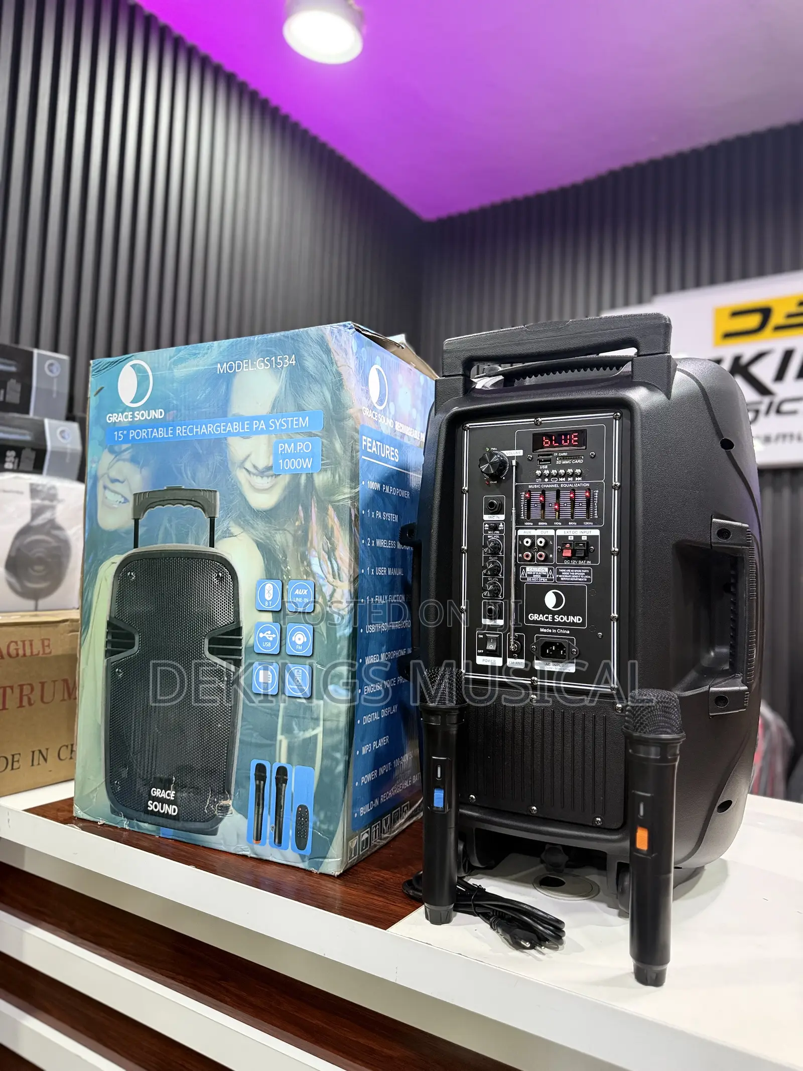 Grace Sound 15" Portable Rechargeable Pa System