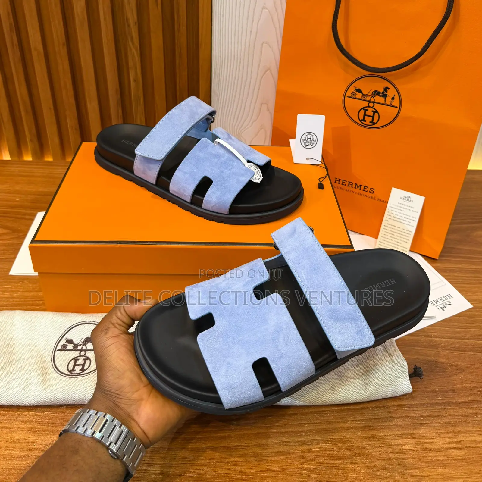 Original Bleu and Ss25 Hermeś Chypre Sandal