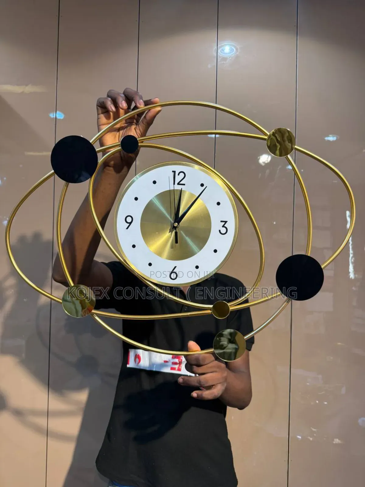 New in Golden Orbit Luxury Wall Clock . Material: Metal .