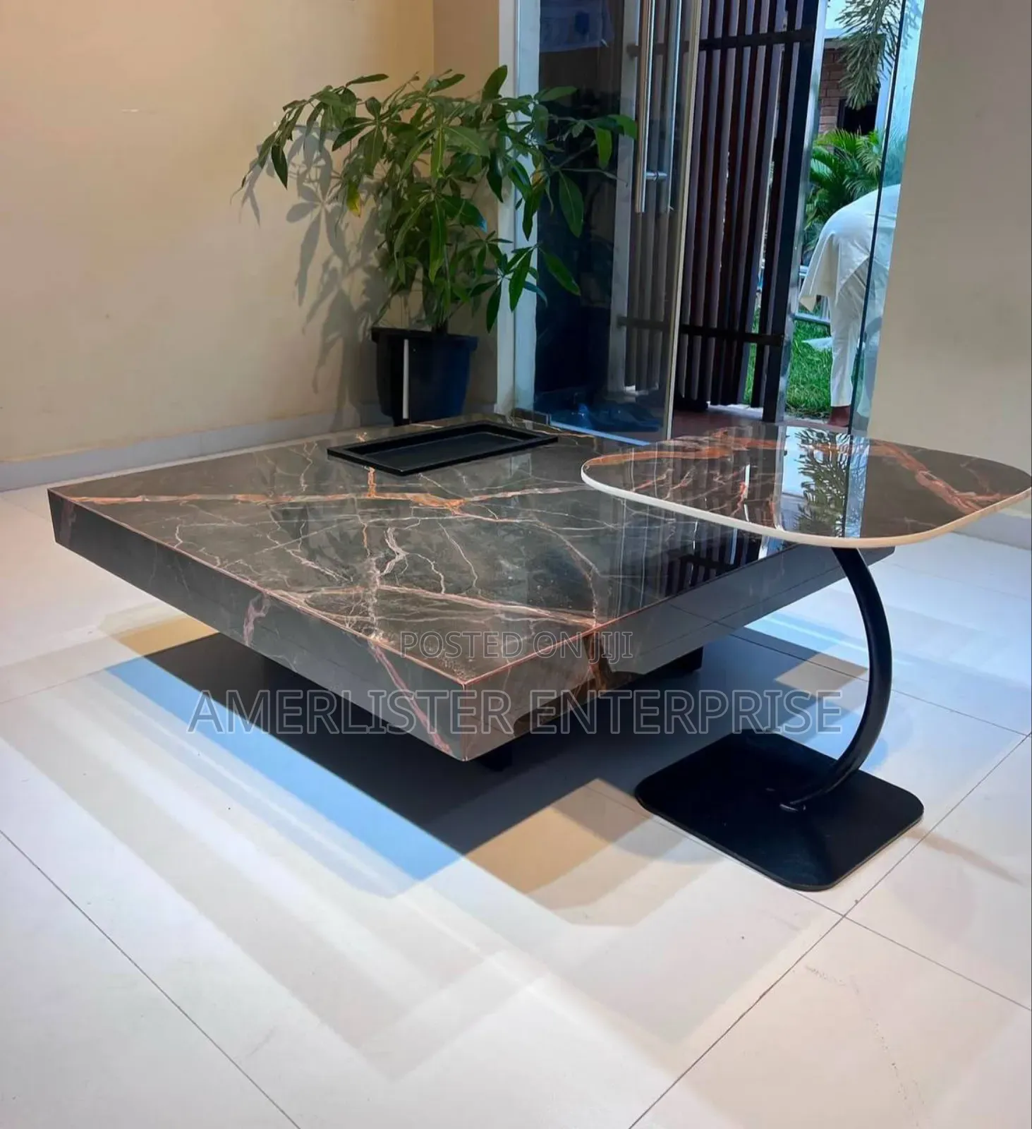 Marble Table and Side Stool