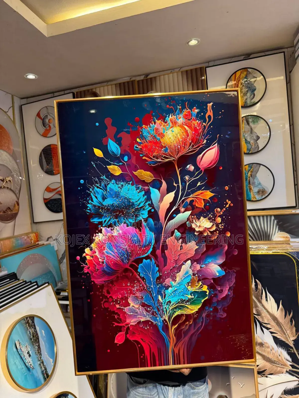 Luxury Crystal Wall Acrylic Painting/Stoned Art Frame .