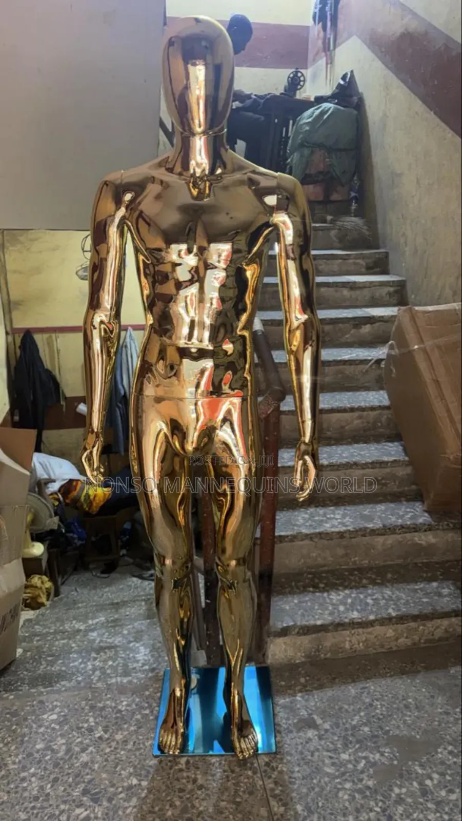 Medium Body Size Male Gold Chrome Mannequin
