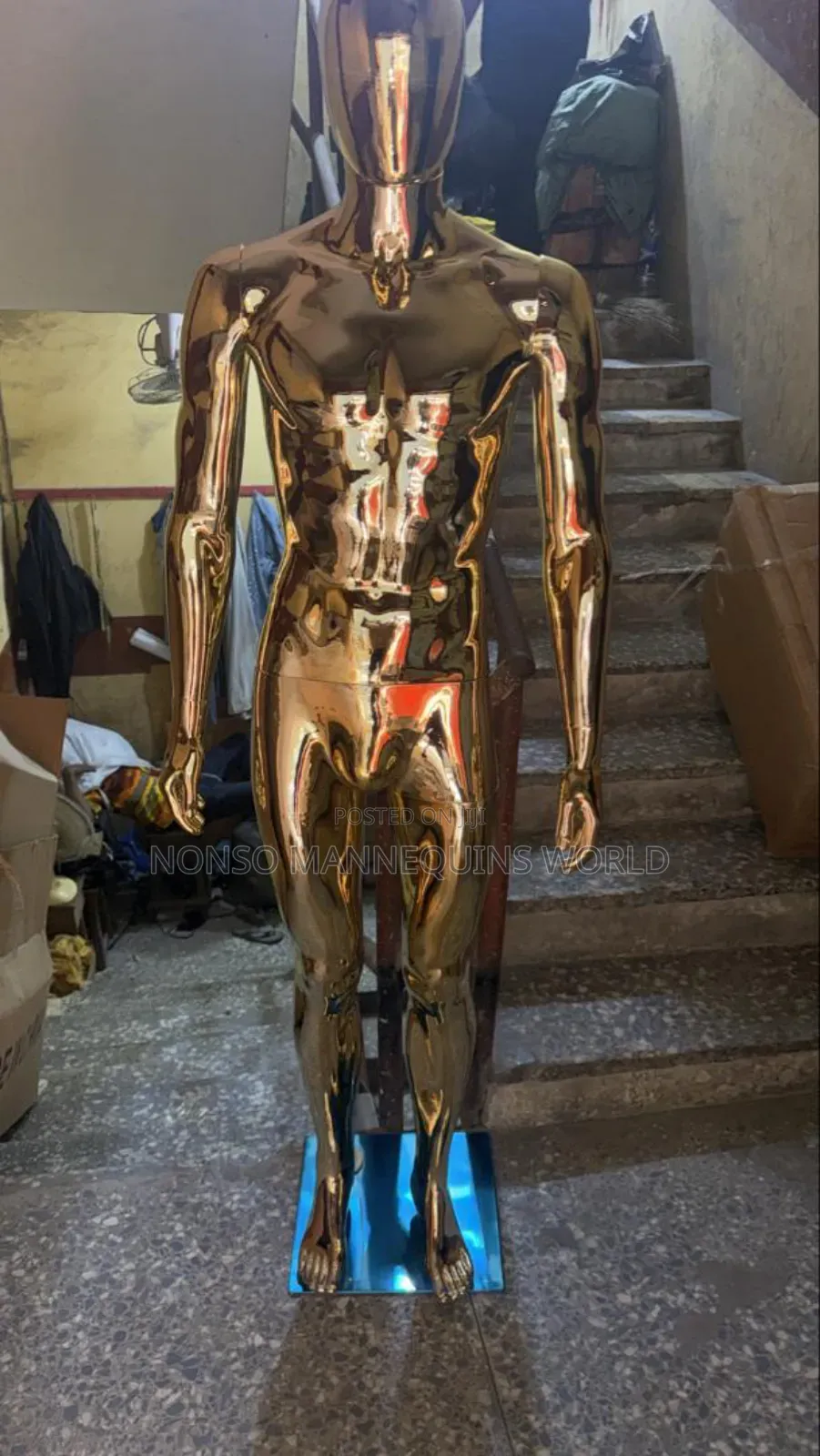 Medium Body Size Male Gold Chrome Mannequin