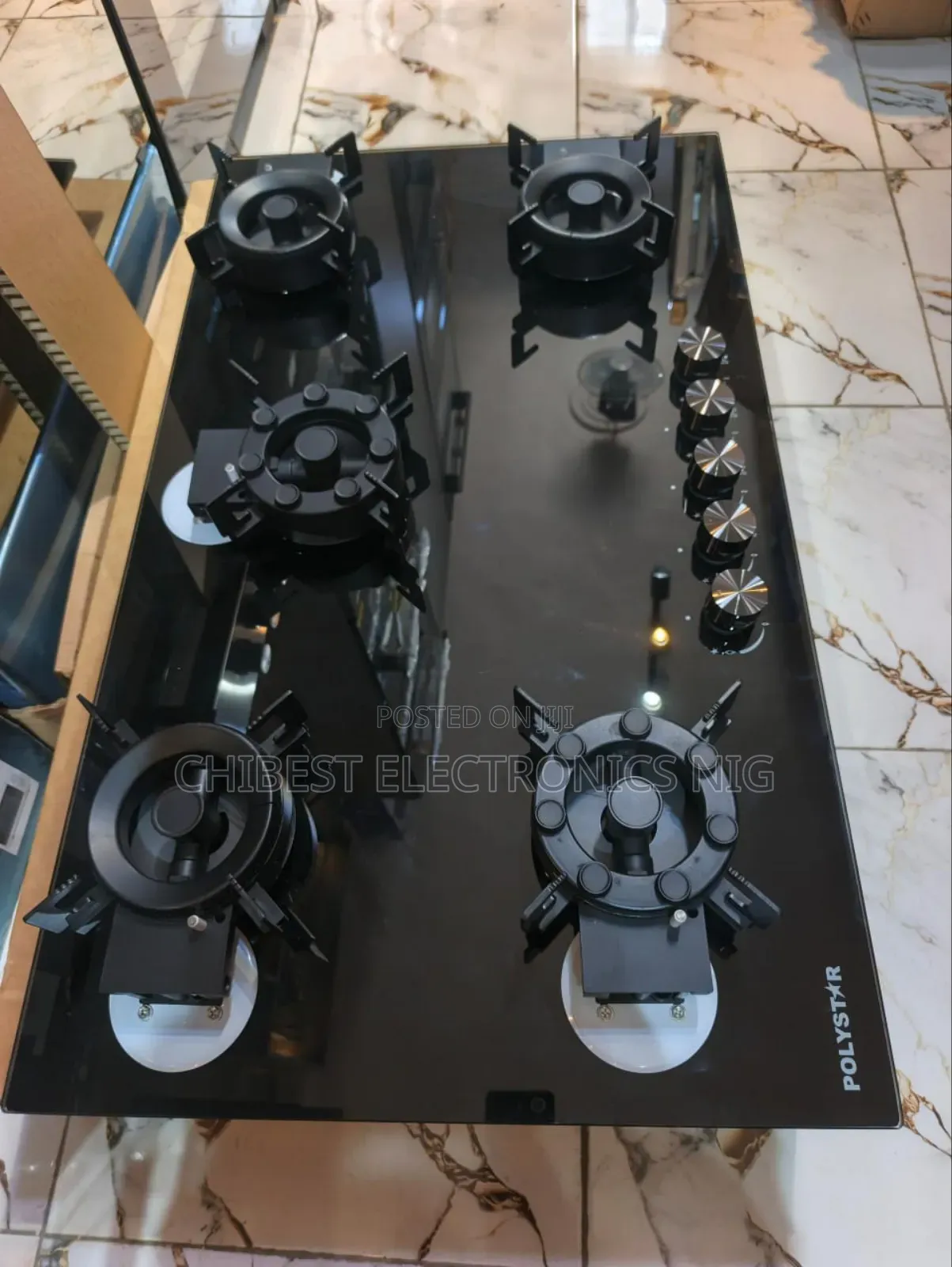 Original Polystar 2026 New Design Inbuilt Flips Up 5 Burner Gas Cooker