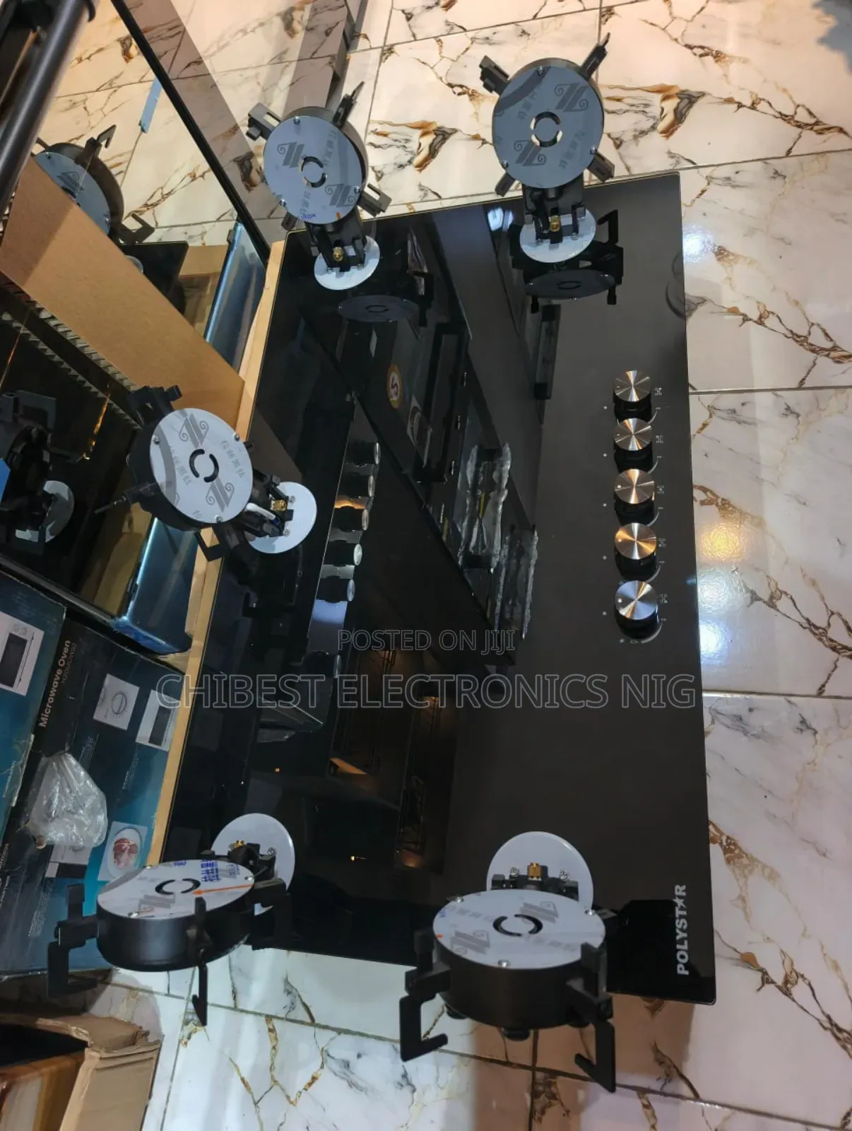 Original Polystar 2026 New Design Inbuilt Flips Up 5 Burner Gas Cooker