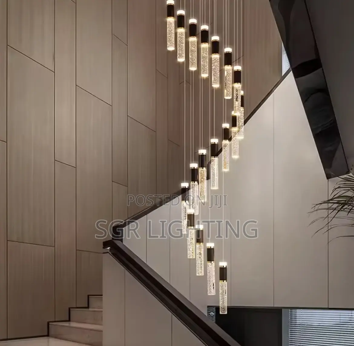 Modern Home Decoration Crystal Chandelier, Stair Pendant Lamp