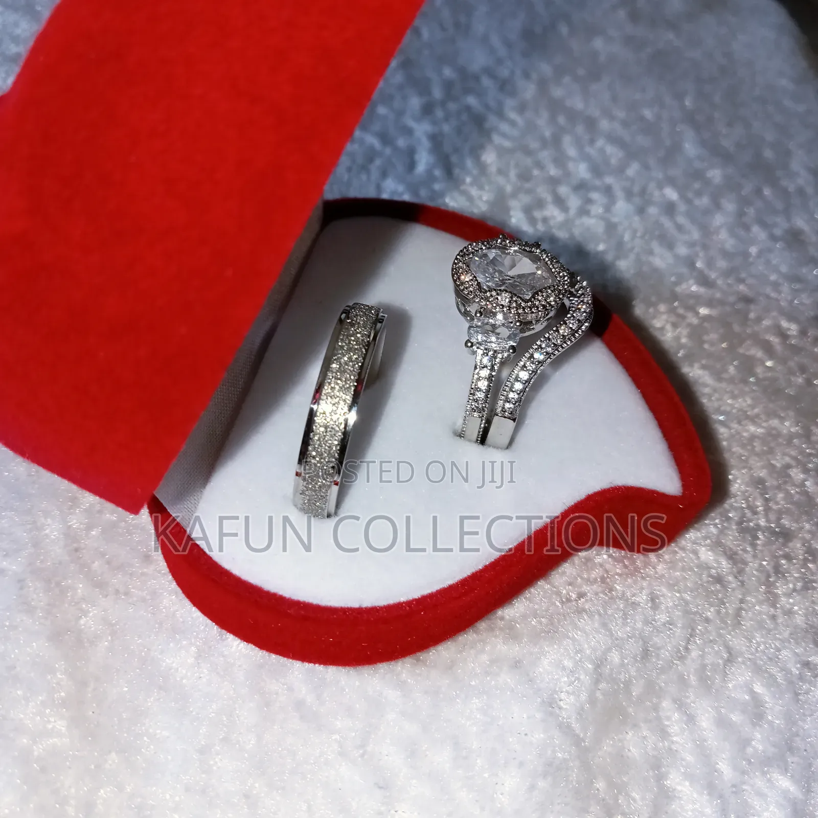 Highly Durable Sterling Silver and Steel Couple's Ring Set