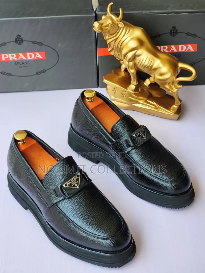 Prada Grained Leather Loafers