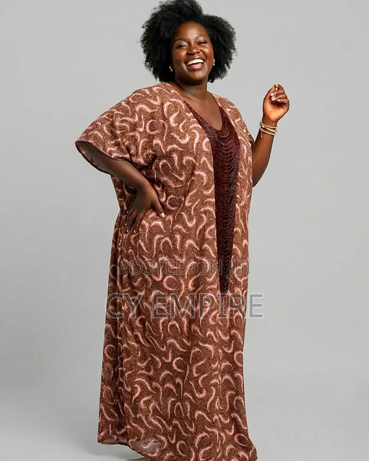 Ankara Dress With Bead Embellishments