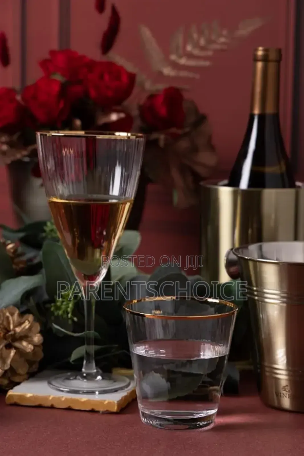 Ravenhead Roma Flute, Roma Wine Glasses Set of 2 -33cl