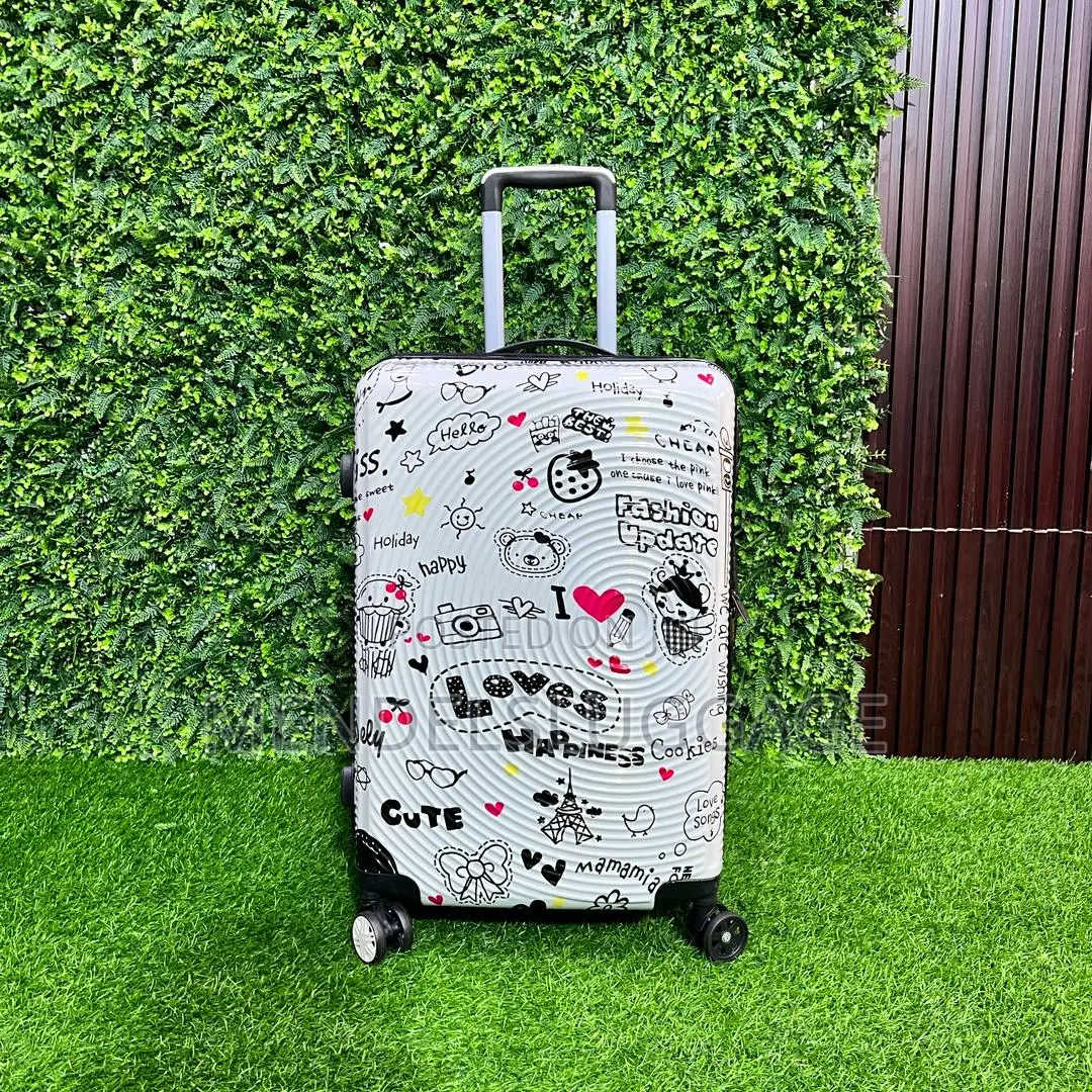 Stylish Printed Hard Shell Cabin Suitcase With 360° Spinner Wheels